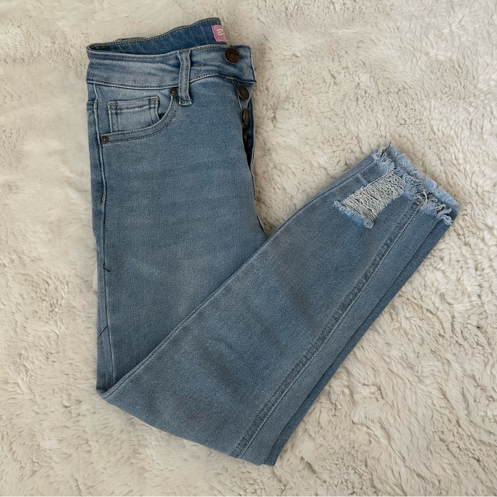 Women's Light Blue Distressed Jeans